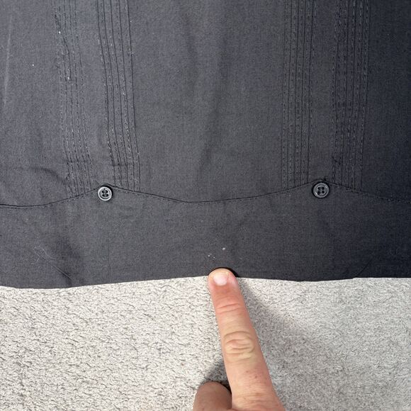 Tropical Breeze Shirt Men's Size XL Button Up Camp Cigar Cuba Black Embroidered - Picture 13 of 15
